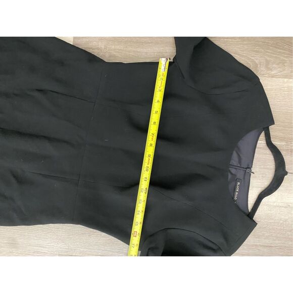 Black Halo Flutter-Sleeve Dress, Black Pencil Dress, Size 12, MSRP $390 - Picture 7 of 10